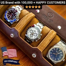 Watch Roll Leather Watch Travel Case For Men Travel Watch Case (VARIATIONS)
