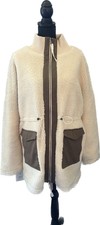 Varley Woodgreen Sherpa Jacket Large Eggnog Longline Soft Fluffy Pockets Nwot