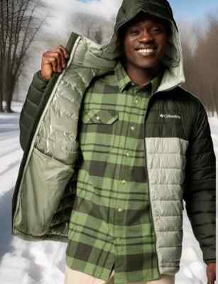 COLUMBIA Men's White Out II Omni Heat Thermarator Insulated HOODED Jacket SZ XL