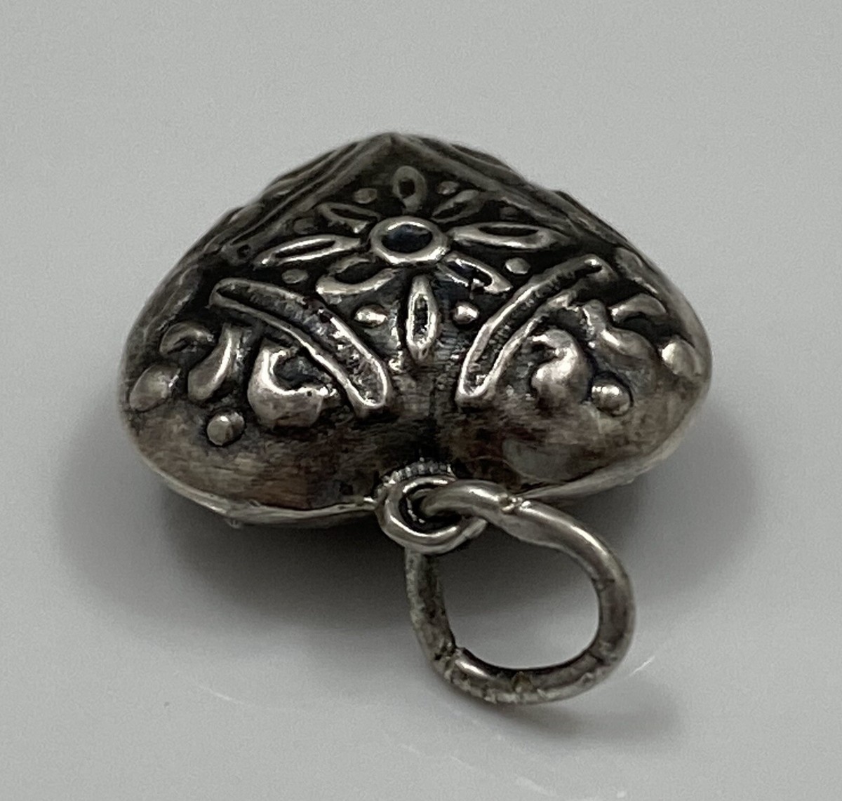 Vintage 1940's Sterling Silver WWII Puffy Heart Flower
