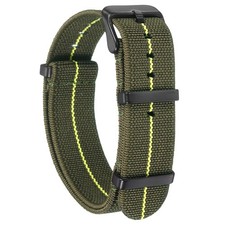 20mm Nylon Watch Strap, Green/Yellow