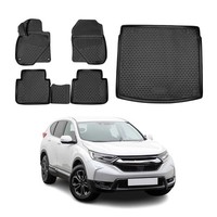 FußMatten & Kofferraumwanne Set FüR Honda CR-V 2017-2022 Gummi TPE Schwarz 5X
