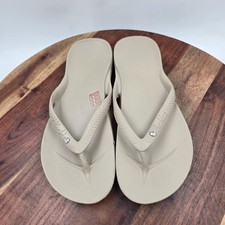 Archies Crystal Sandals Women's 10 Taupe Thong Flip Flop Comfort Beach Pool