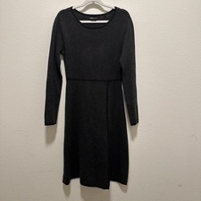 Prana Womens Cascadence Sweater Dress Size Small Charcoal Gray Long Sleeve Wool