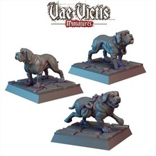 "War Hounds x3 lot" Vae Victis Miniatures D D Fantasy Mordheim Frostgrave dog