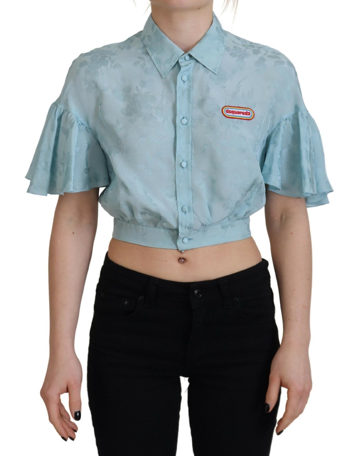 Dsquared² Blue Collared Button Down Short Sleeve … - image 1