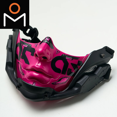 14-Farbige Cyberpunk Halbgesichtsmaske Im Mecha-Stil, Halloween Cosplay Maske Mi