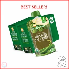Happy Baby Organics Stage 2 Baby Food Pouches, Gluten Free, Vegan & Healthy Snac