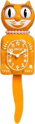 Kit-Cat Klock Limited Edition Festival Orange - Cat Clock with Moving Eyes
