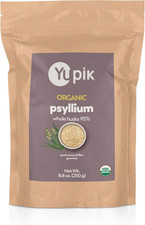 Organic Whole Husk Psyllium, 8.8 Oz, 95 Purity, USDA Certified, Non-Gmo, Kosher
