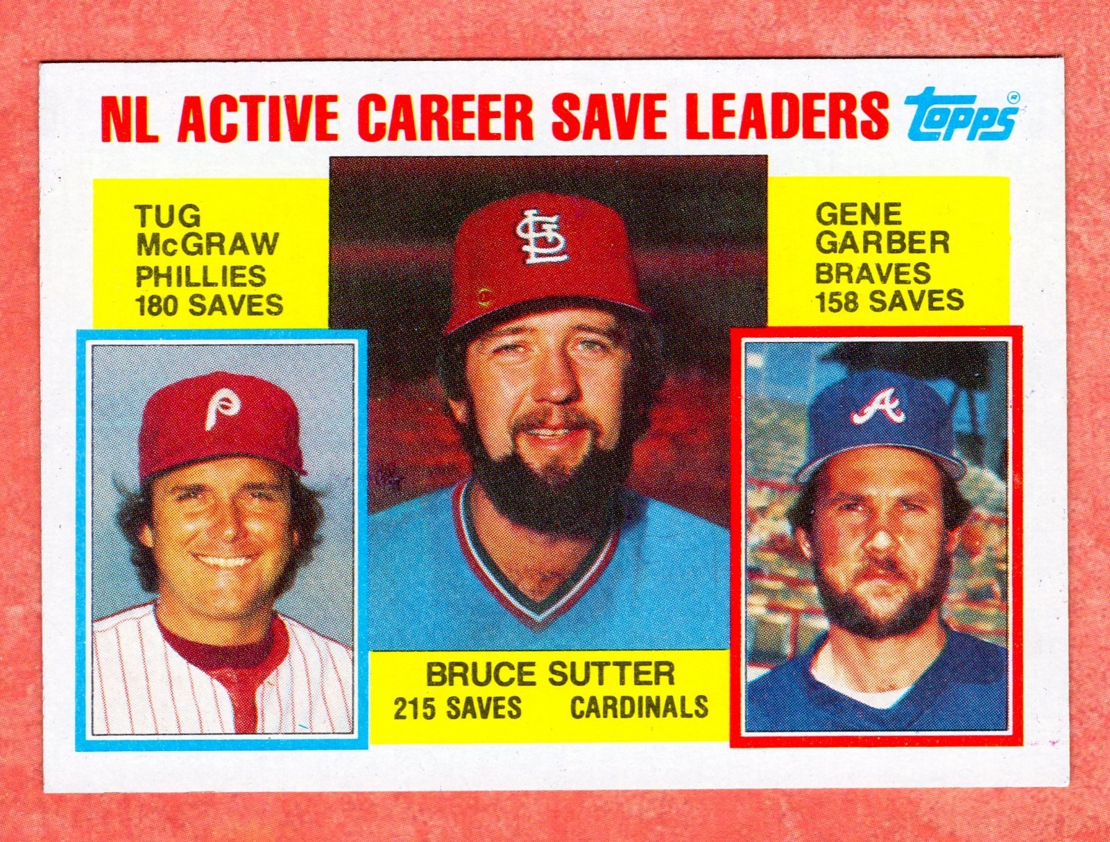 1984 Topps ~ Career Leaders Bruce Sutter, Tug McGraw, Gene Garber #709 ~ 662