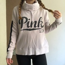 Victoria's Secret PINK lavender crewneck turtleneck sweater with drawstring S