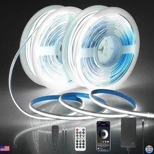 24V COB LED Strip Lights 131.2FT Dimmable White 6500K Flexible Tape Light