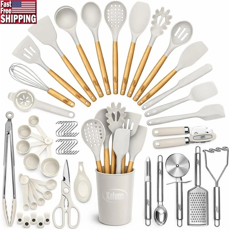 Complete 50Pcs Kitchen Utensil Set Silicone Stainless Steel Cooking Tools Gift