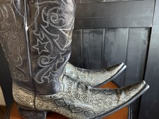 Wild West Boots – Mens Phyton Snip Toe (Natural) Mens 6.5. Us Marked  As A 39R