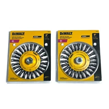 (2) DeWalt DW4937 Wire Wheel, 6", Full Cable Twist, Carbon Steel, 5/8"-11 Arbor