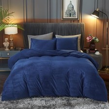 Velvet Duvet Cover Size 3 Pcs Flannel Duvet Cover Velvet King Navy Blue