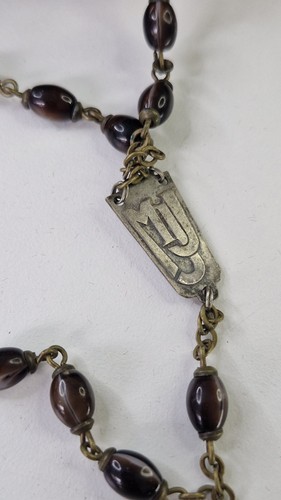 Vintage Italy Rosary Beads Brown Beads Religious Long 48 inch - Picture 8 of 15