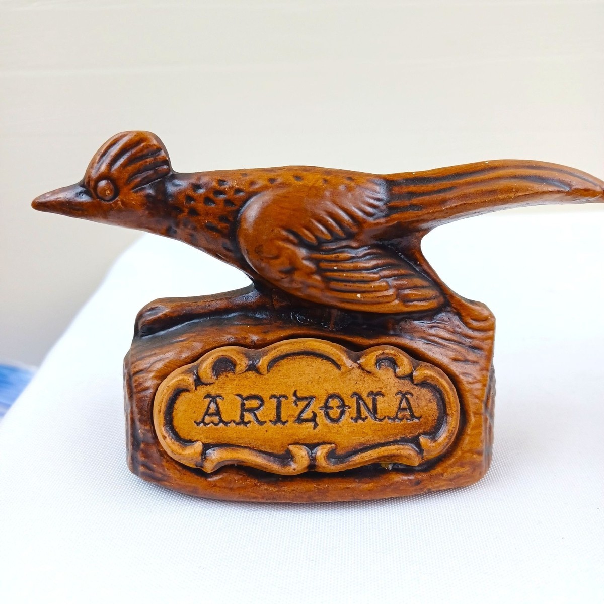 Vintage Treasure Craft USA Arizona Roadrunner Cactus Salt & Pepper