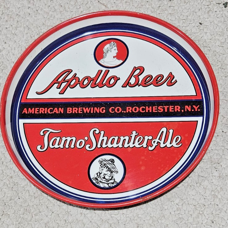 Apollo Beer-Tamo' Shanter Ale American Brewing Co. Rochester NY Beer Tray Clean!