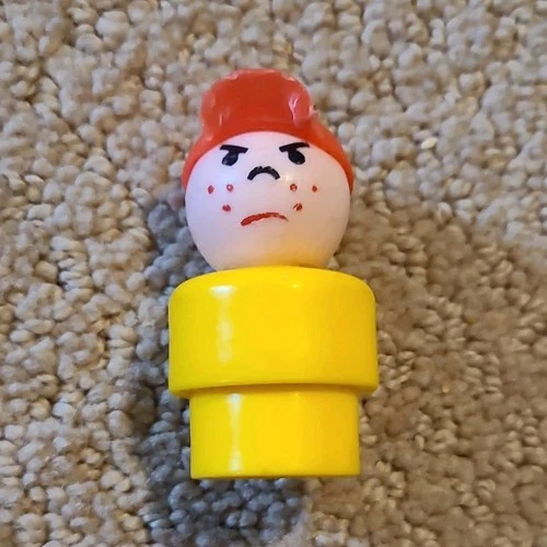 Fisher-Price Little People Boy Figure Yellow Body Red Cap 1970 Vintage Toy