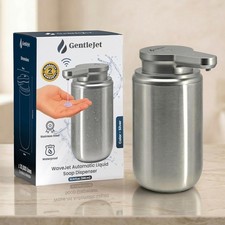 GentleJet WaveJet Liquid Soap Dispenser Touchless USB-C Stainless Steel 300ml