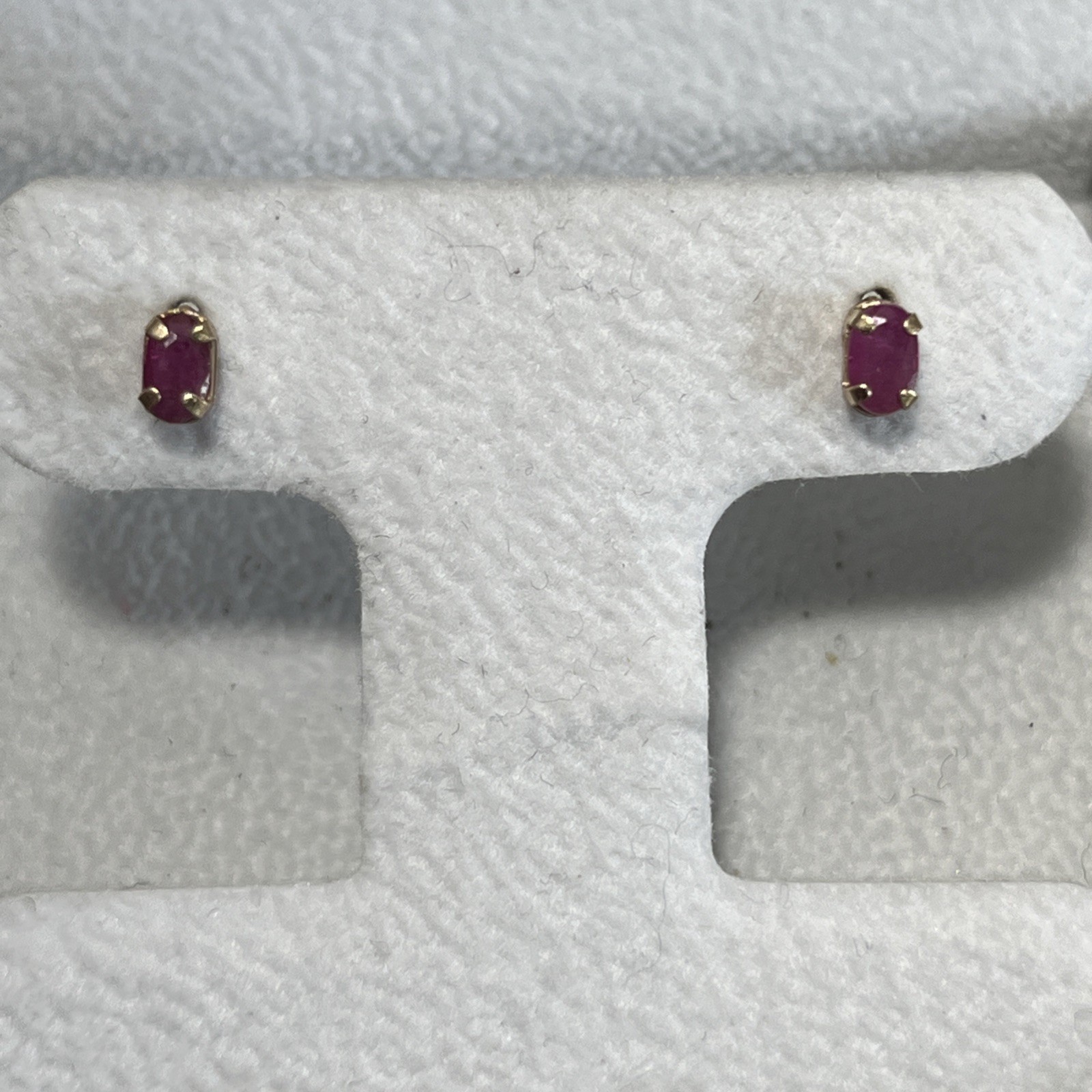 10k Gold Natural Ruby Studs - image 1