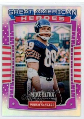 2017 Rookies & Stars Great American Heroes Purple 49/49 Mike Ditka #8 HOF es5