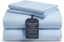 Good Sleep Bedding 100 Egyptian Cotton King Size Sheets Set, 4 Piece Silky S...