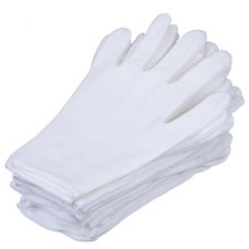 12 Pairs White Cotton Gloves 7.5" Medium Size,CST, film, coins, M,