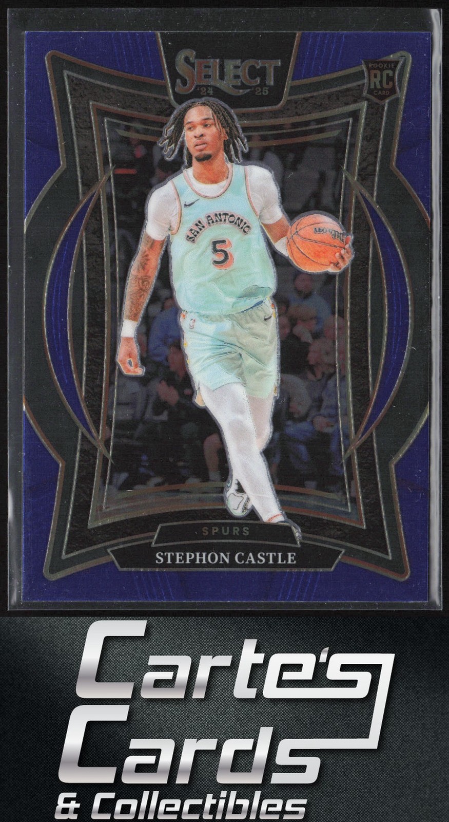 Stephon Castle 2024-25 Panini Select #72 Blue Retail San Antonio Spurs RC