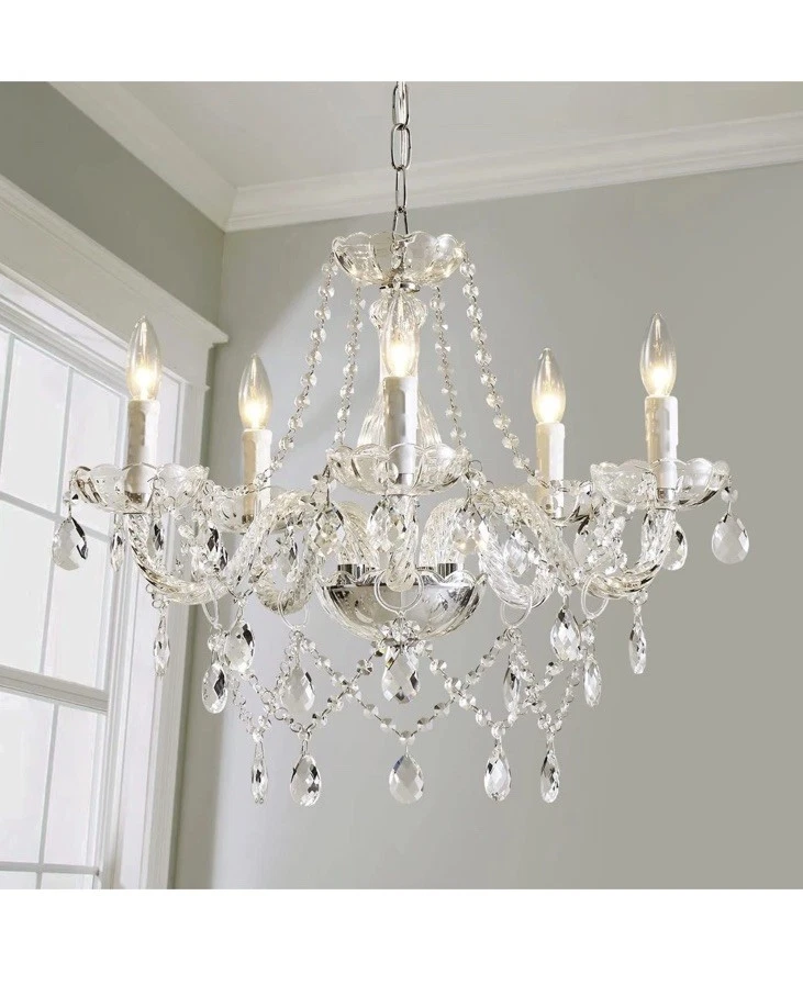Lustre Moderne Cristal K9 Saint Mossi - 33cm Chromé 3 LEDs Goutte De Pluie