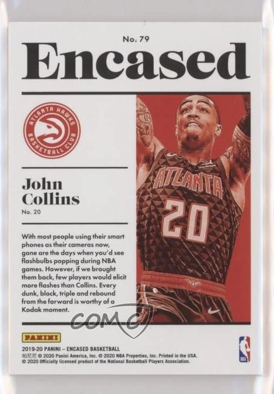 2019-20 Panini Encased Red /25 John Collins #79 - Image 2 of 2