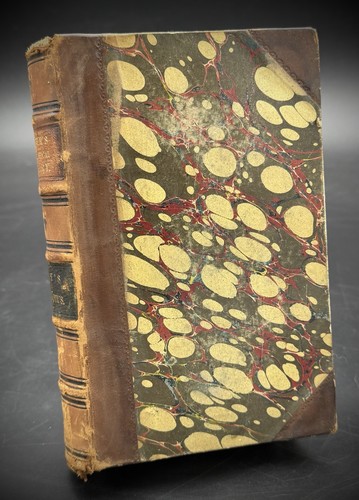 Cover of Antique Book Herodotus Cary New Classical Library 1855 Hardcover Marbled Leather
