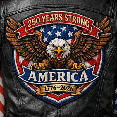 250 Years Strong Eagle America Embroidered Patch Iron-On Patriotic Badge