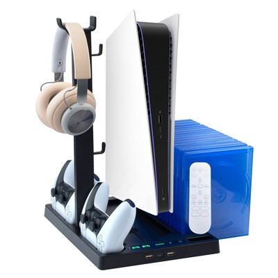 For PS5 Stand and Cooling Station with Dual Controller Charging Dock Charger