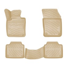 Fußmatten 3D Gummimatten für Volvo S90 Stufenheck 2016-2025 Gummi TPE Beige 4tlg