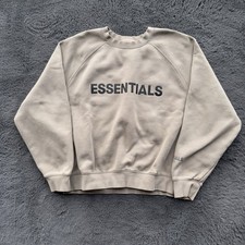 Fear Of God ESSENTIALS FOG Sweatshirt Men  s Beige Logo Crewneck Streetwear