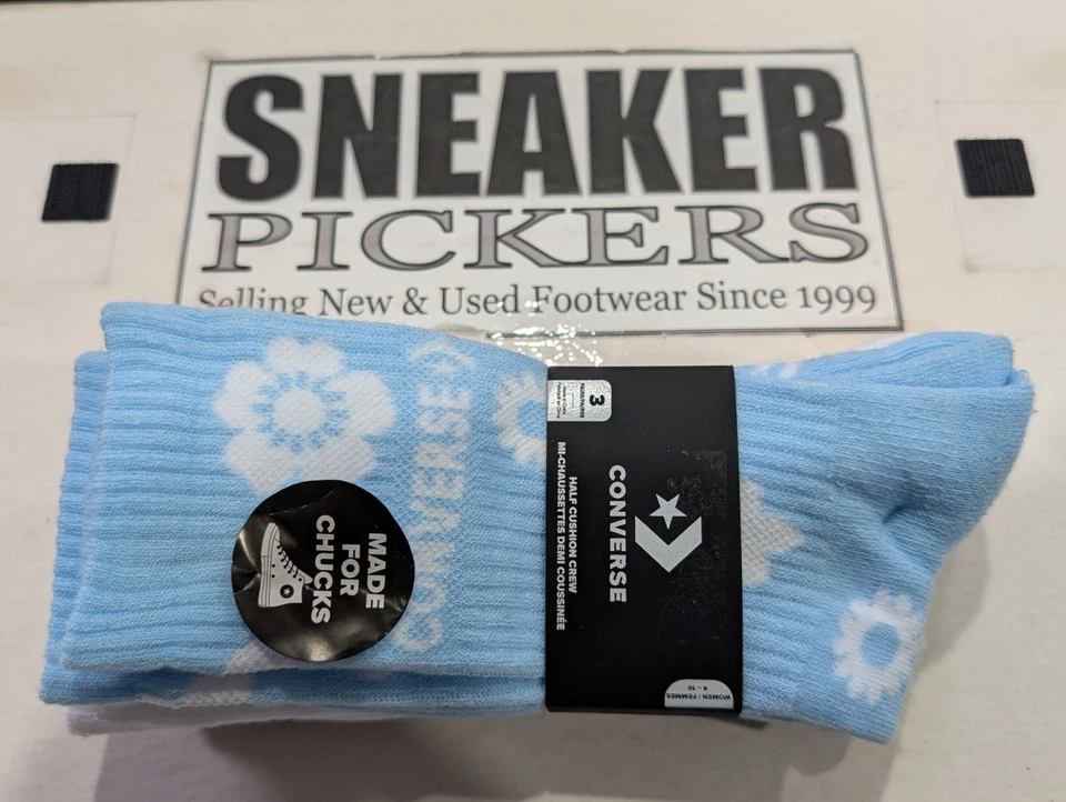 Calcetines Converse Half Cushion Crew - Azul/Gris/Blanco - Para mujer: 4-10 - ¡NUEVOS CON ETIQUETAS! Foto 2 de 4