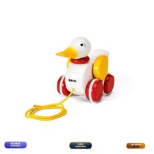 BRIO 30323 Pull Along Duck Wood Toy with Flapping Wings Ages 1 and Up