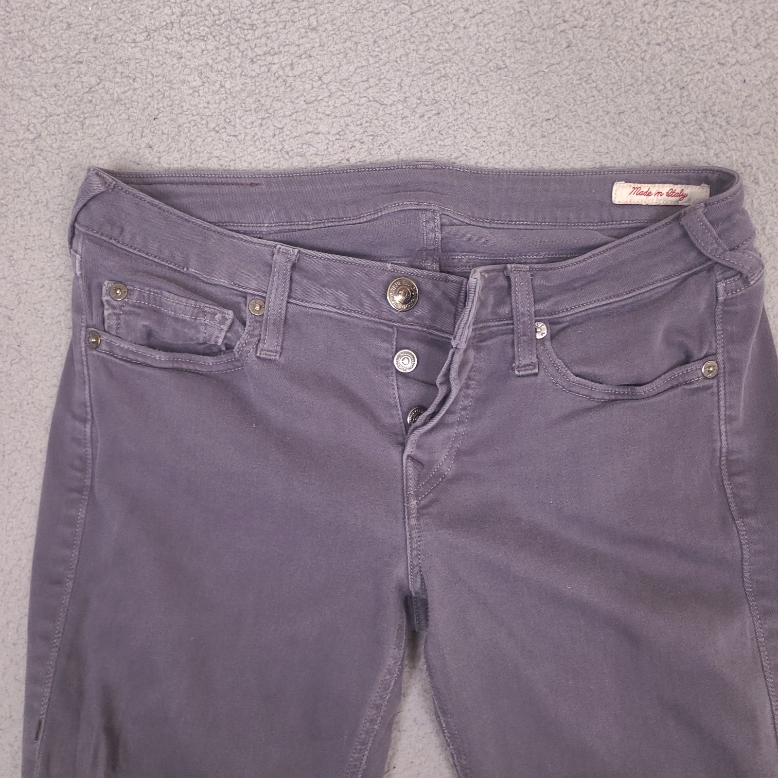 True Religion Skinny Jeans Womens 30 x 30 Gray Stretch Made In Italy Button Fly thumbnail 3