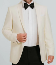 Dobell Men's White Shawl Lapel Tuxedo Suit Jacket Regular Fit Size 34S NWT