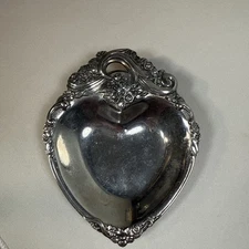 Vintage Silver Plated Heart Shaped Trinket Dish