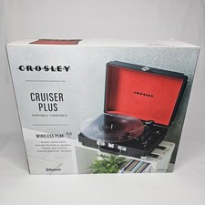 Crosley Cruiser Plus Portable Turntable/Record Player BT Speakers CR8005F-BK
