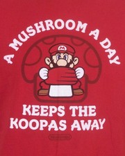vintage 00s Y2K Nintendo Super Mario Brothers T-Shirt A Mushroom a Day SZ L