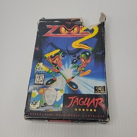 Zool 2 (Atari Jaguar, 1995) Cartridge And Damaged Box