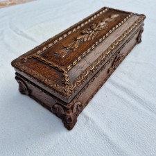 Coffret Ancien Boîte À Bijoux En Bois Finement Mouluré, Meuble De Bureau, Déco. 