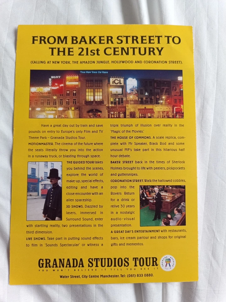 Vintage Granada Studios Tour (Regional Railways) Leaflet 1992 - Image 2 of 4