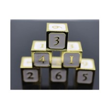 Foam Brain Dice d6 - White w/Gold 6 New