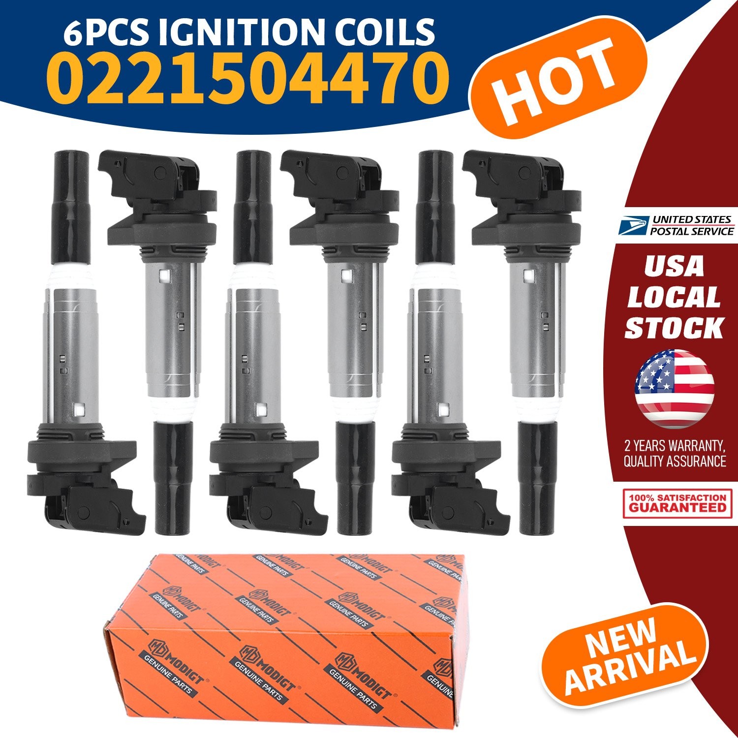 6PCS High performance Ignition Coils 0221504470 For Rolls-Royce Phantom 04-17